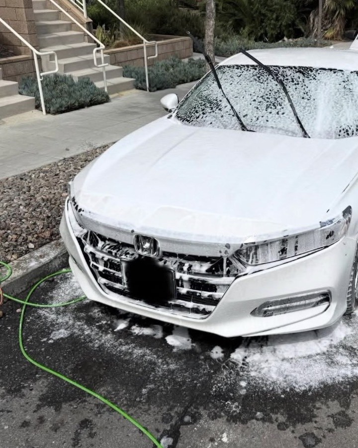 Honda Accord foam wash on a San Diego mobile detail